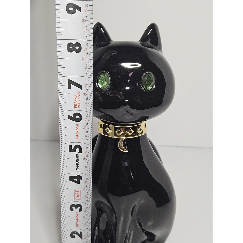 Bath & Body Works Halloween Black Cat Green Jewel Eyes Single Wick Candle Holder